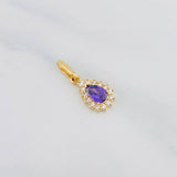 Pendant Halo Tear 1.2g / 3/4 in 18K Yellow Gold