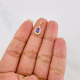Pendant Halo Tear 1.2g / 3/4 in 18K Yellow Gold