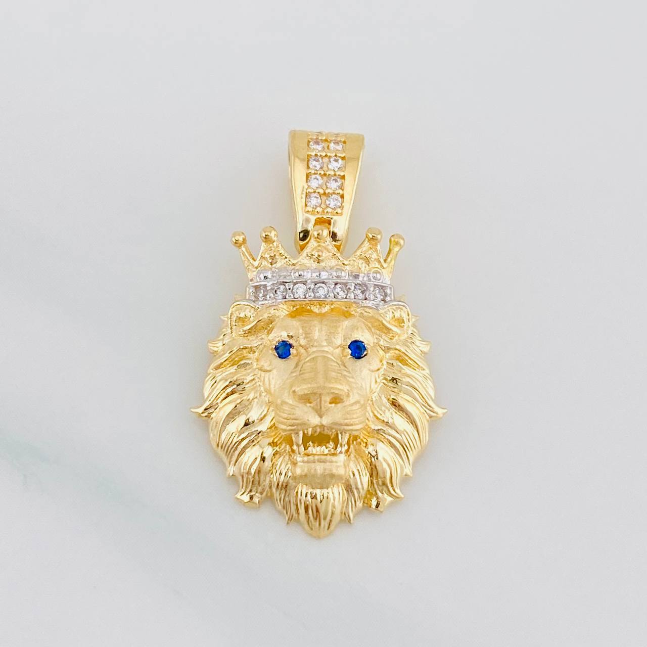 Pendant Lion Face 3.65g / 1 in Two-Tone Yellow White Gold 18K
