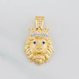 Pendant Lion Face 3.65g / 1 in Two-Tone Yellow White Gold 18K