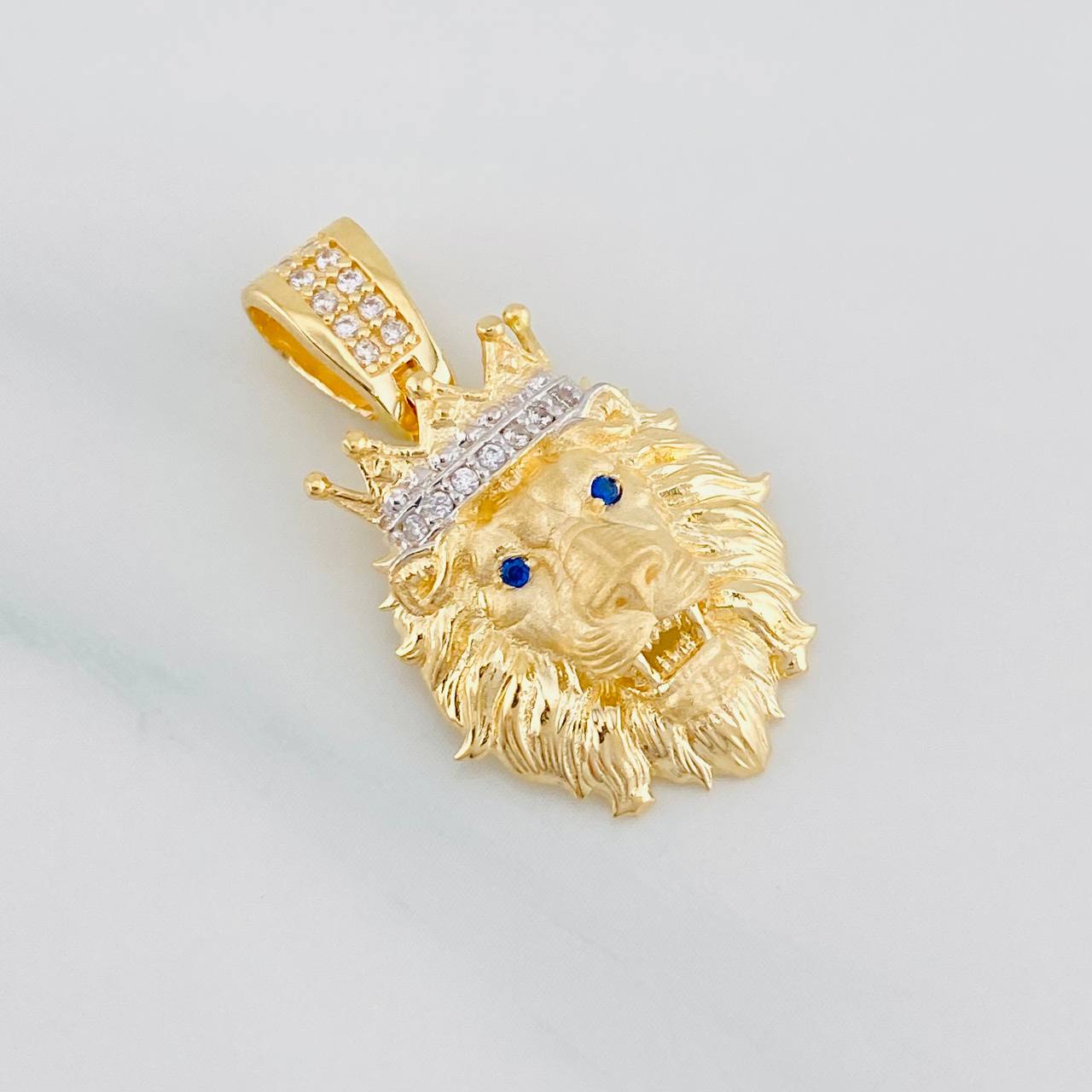 Pendant Lion Face 3.65g / 1 in Two-Tone Yellow White Gold 18K