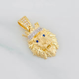 Pendant Lion Face 3.65g / 1 in Two-Tone Yellow White Gold 18K