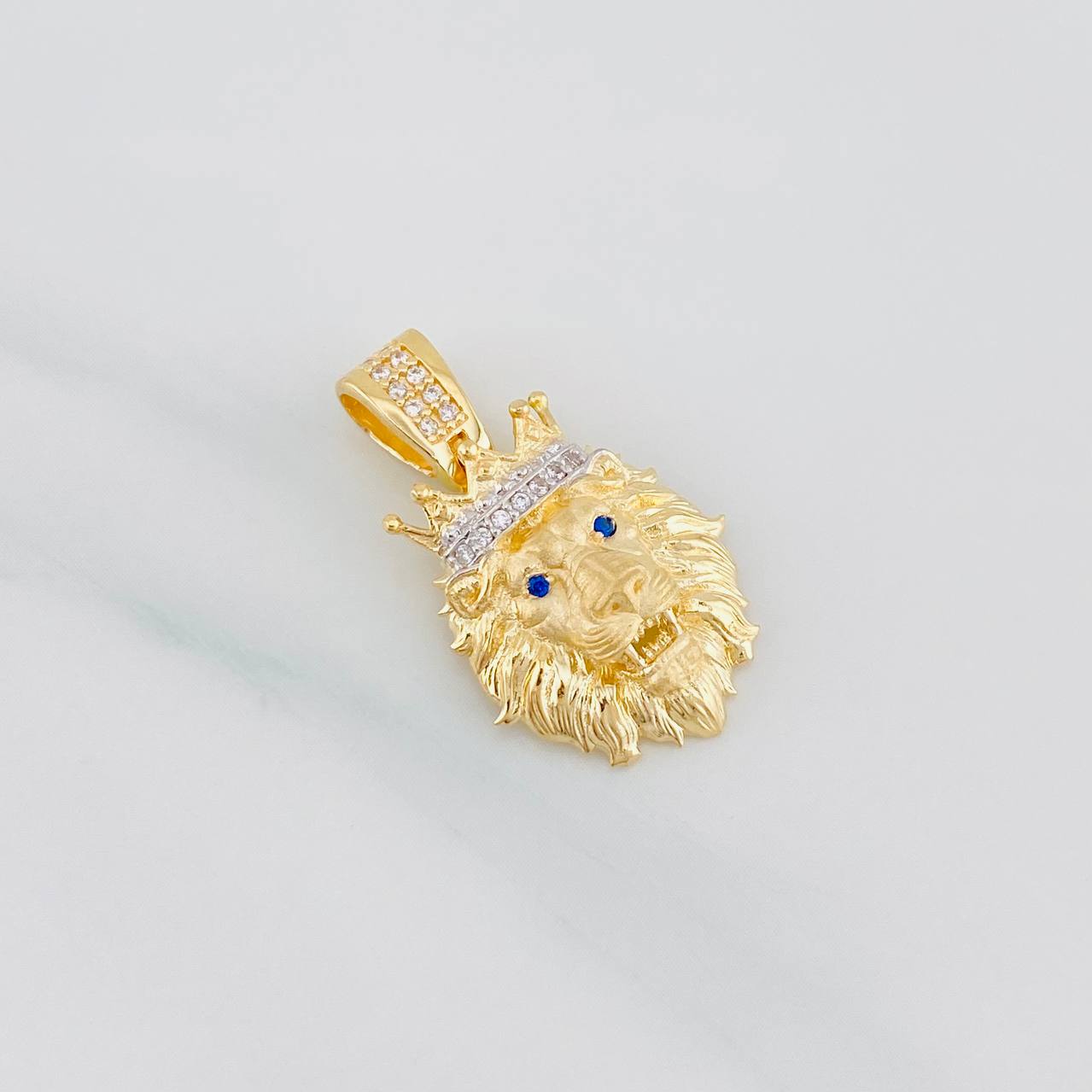 Pendant Lion Face 3.65g / 1 in Two-Tone Yellow White Gold 18K