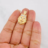 Pendant Lion Face 3.65g / 1 in Two-Tone Yellow White Gold 18K