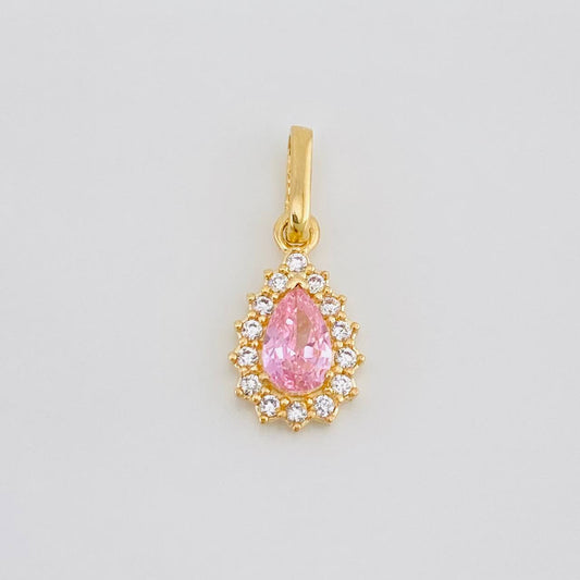 Dije Halo Lagrima 1.2g / 3/4 in Oro Amarillo 18K