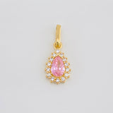 Pendant Halo Tear 1.2g / 3/4 in 18K Yellow Gold
