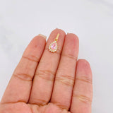 Pendant Halo Tear 1.2g / 3/4 in 18K Yellow Gold