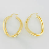Hoop Earrings Double Hoop 3.15g / 1 1/2 in 18K Yellow Gold