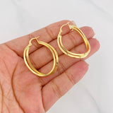 Hoop Earrings Double Hoop 3.15g / 1 1/2 in 18K Yellow Gold
