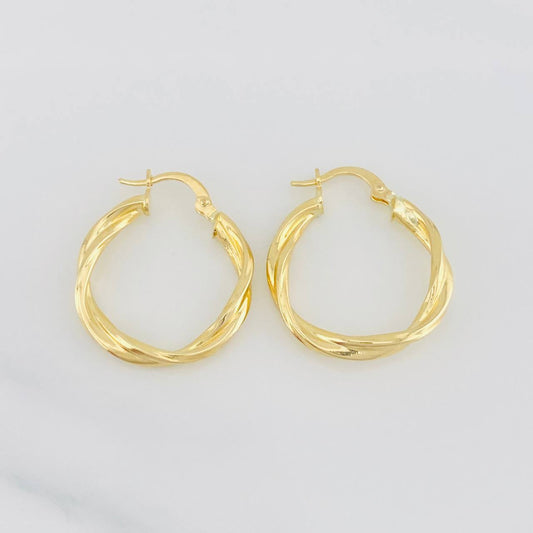 Hoop Earrings Kris 2.35g / 1 in Yellow Gold 18K