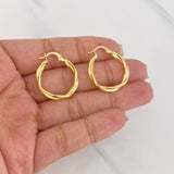 Hoop Earrings Kris 2.35g / 1 in Yellow Gold 18K