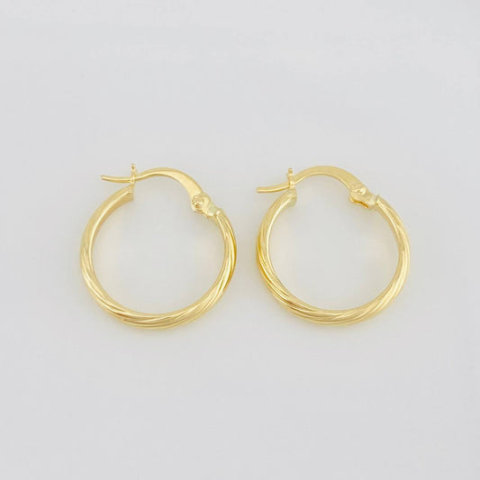Hoop Earrings Ozy 1.3g / 3/4 in Yellow Gold 18K