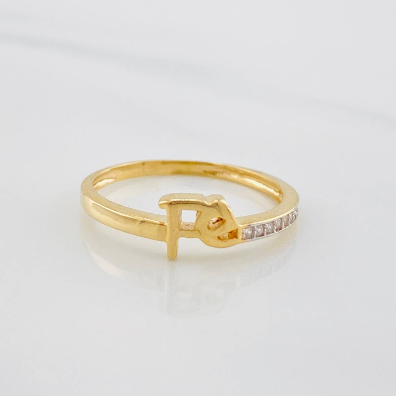 Faith Ring 1.7g / Size 6 1/4 Two-Tone Yellow White Gold 18K