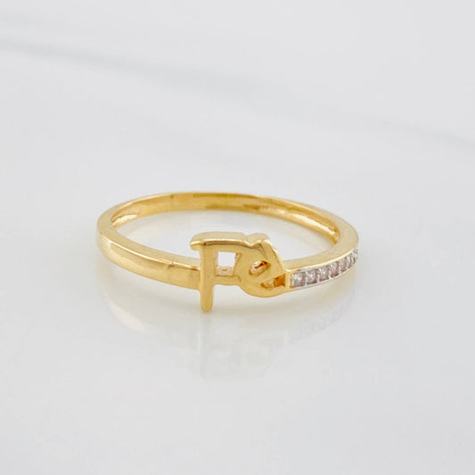 Faith Ring 1.7g / Size 6 1/4 Two-Tone Yellow White Gold 18K
