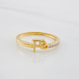 Faith Ring 1.7g / Size 6 1/4 Two-Tone Yellow White Gold 18K