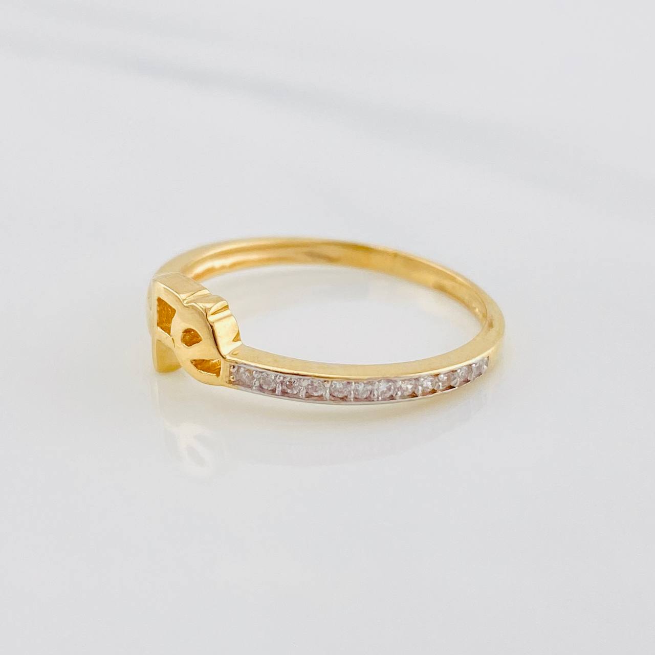 Faith Ring 1.7g / Size 6 1/4 Two-Tone Yellow White Gold 18K