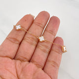 Pulso Modulable Aro Seguido Trebol 3.35g / 6 3/4 in - 7 1/2 in / 1.2mm Oro Rosa 18K