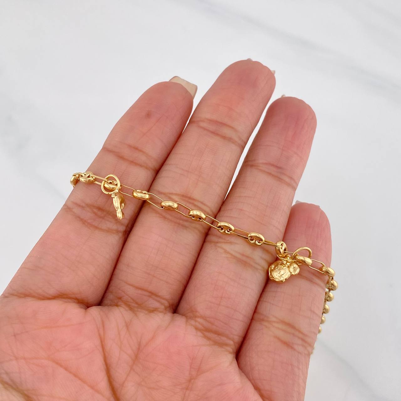 Tobillera GC Dijes 4.4g / 10 1/2 in / 3.3mm Oro Amarillo 18K