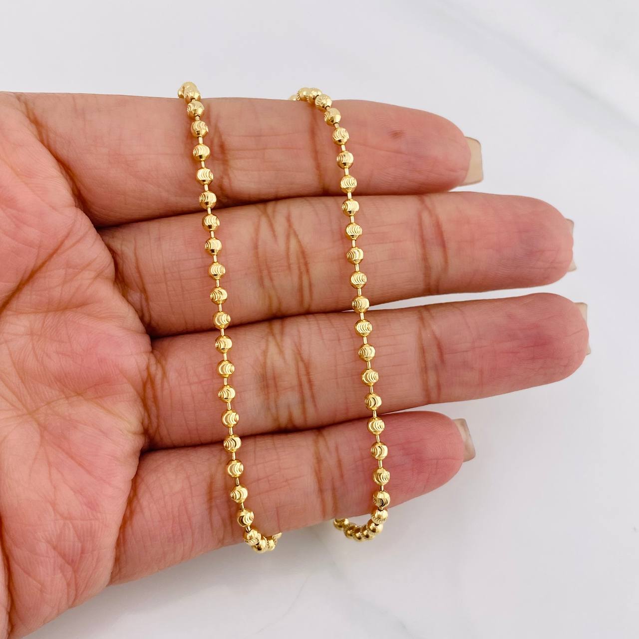 Cadena Militar Media Luna 10.7g / 20 in / 3mm Oro Amarillo 18K