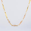 Rustic Chain Textured Rhombuses 9.4gr / 23 1/2 in / 4.2mm Three-tone 18K Gold