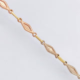 Rustic Chain Textured Rhombuses 9.4gr / 23 1/2 in / 4.2mm Three-tone 18K Gold