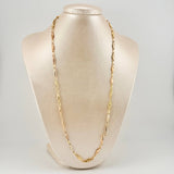 Rustic Chain Textured Rhombuses 9.4gr / 23 1/2 in / 4.2mm Three-tone 18K Gold