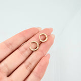 Candongas Carril Punteado 1.5gr / 1/2 in / Oro Amarillo 18K