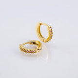 Candongas Carril Punteado 1.2gr / 9mm Oro Amarillo 18K *