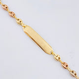 Pulso Bebé GC Placa Hexagonal Curva 1.55gr / 5 3/4 in / 3mm Tres Oros 18K ©