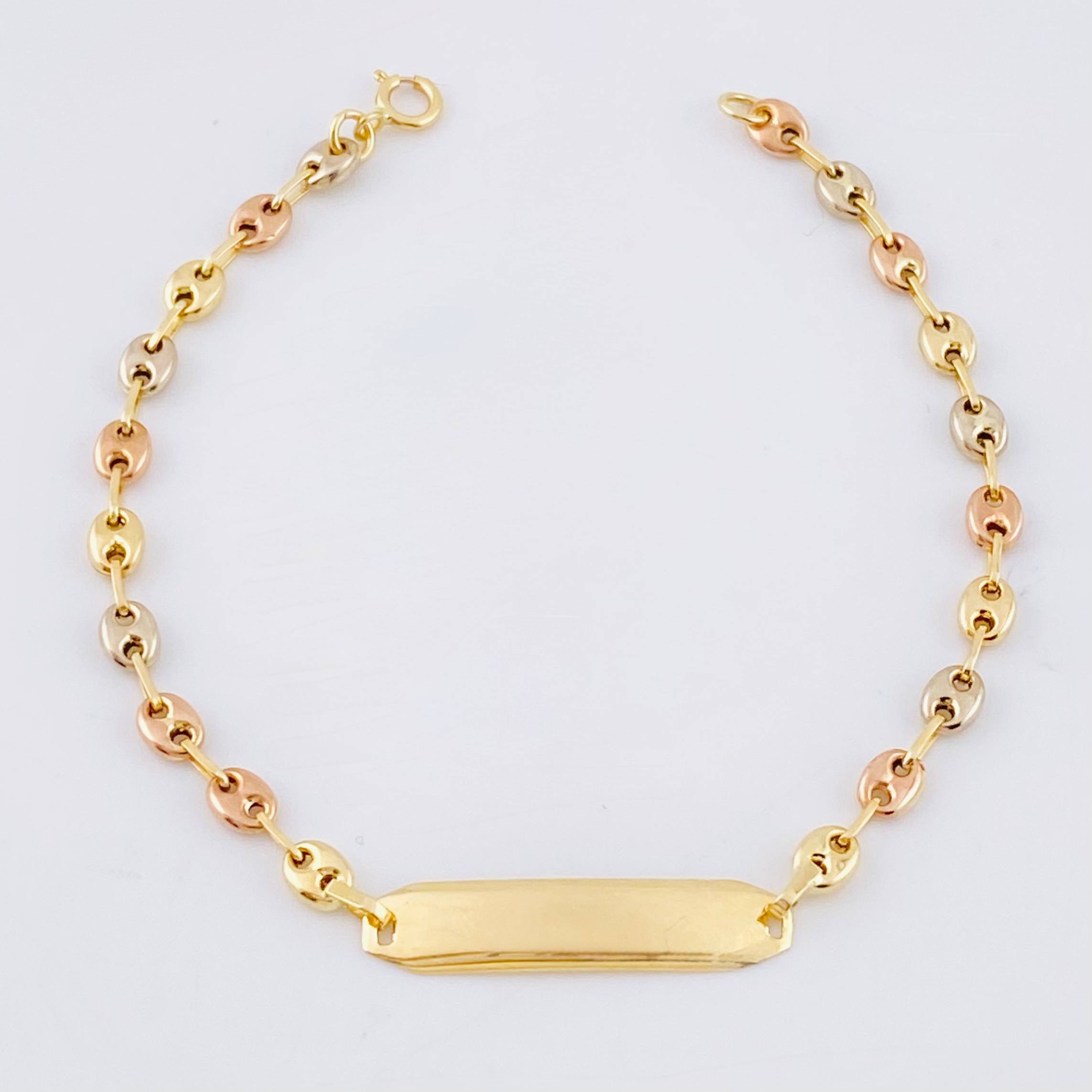 Pulso Bebé GC Placa Hexagonal Curva 1.95gr / 6 in / 3mm Oro Amarillo 18K *
