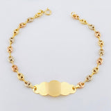 Pulso Bebé GC Placa Nube Curva 1.6gr / 5 1/2 in / 3mm Tres Oros 18K ©