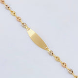 Baby Bracelet GC Oval Curve Plate 1.5gr / 5 1/2 in / 3mm Three-tone 18K Gold