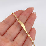 Baby Bracelet GC Oval Curve Plate 1.5gr / 5 1/2 in / 3mm Three-tone 18K Gold