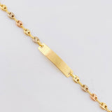 Pulso Bebé GC Placa Rectangular Curva 1.55gr / 5 1/2 in / 3mm Tres Oros 18K ©