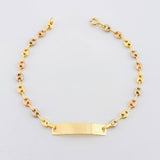Pulso Bebé GC Placa Rectangular Curva 1.5gr / 5 3/4 in / 3mm Tres Oros 18K