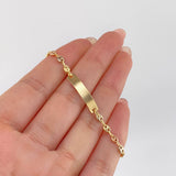 Pulso Bebé GC Placa Rectangular Curva 1.55gr / 5 1/2 in / 3mm Tres Oros 18K ©