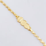 Pulso Placa Nube Virgen Guadalupe Corazon 1.95gr / 7 in / 3.1mm Oro Amarillo 18K ©
