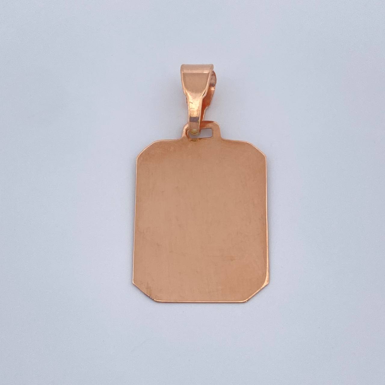 Dije Placa Octagonal 0.85gr / 1 in / Oro Rosa 18K %