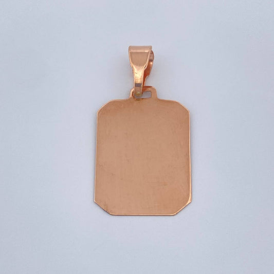 Dije Placa Octagonal 0.85gr / 1 in / Oro Rosa 18K %