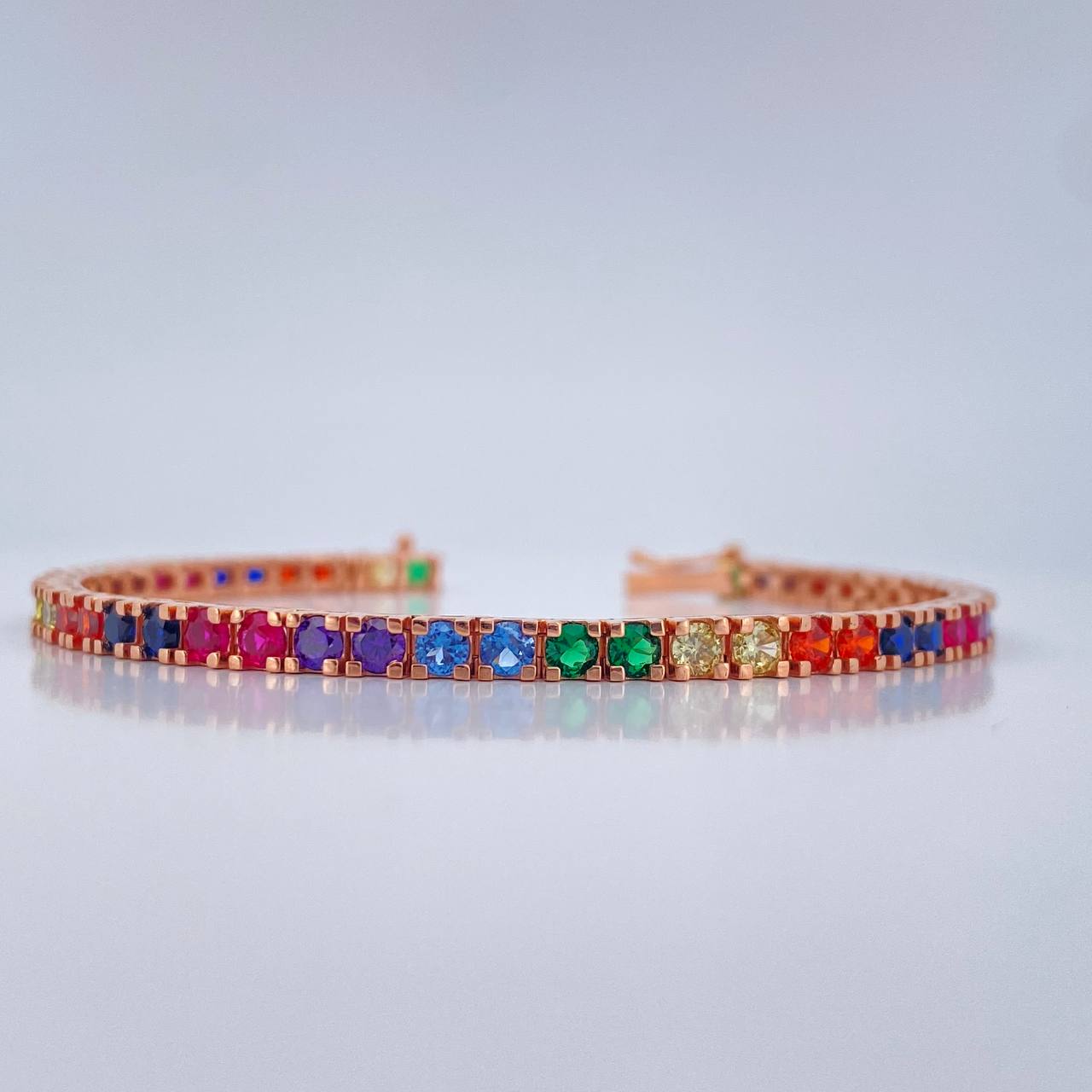 Pulso Tennis 13.8gr / 7 in / 3.22mm Oro Rosa 18K $