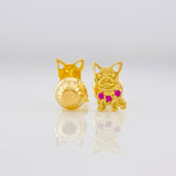Stud Earrings Dog 1.1g / in / 8.2mm Yellow Gold 18K