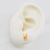 Stud Earrings Dog 1.1g / in / 8.2mm Yellow Gold 18K