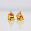 Stud Earrings Christmas Tree 0.75g / in / 8mm Yellow Gold 18K