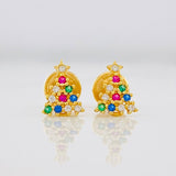 Stud Earrings Christmas Tree 0.75g / in / 8mm Yellow Gold 18K
