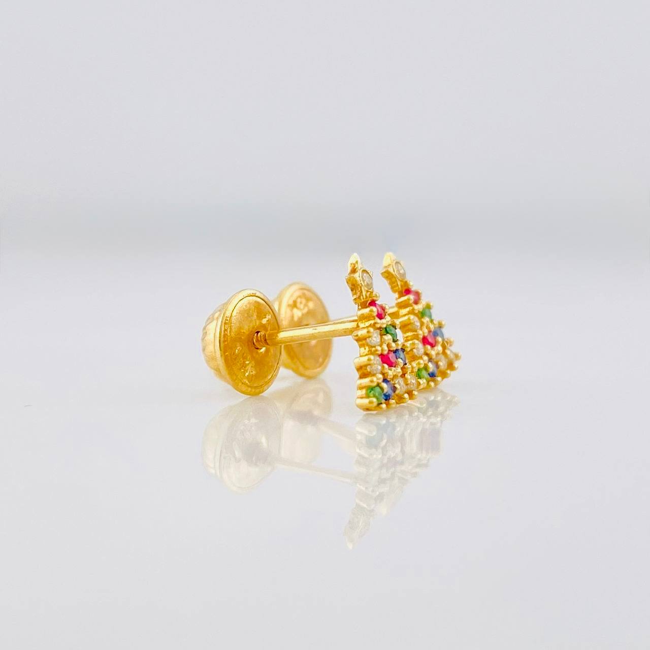 Stud Earrings Christmas Tree 0.75g / in / 8mm Yellow Gold 18K
