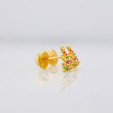Stud Earrings Christmas Tree 0.75g / in / 8mm Yellow Gold 18K