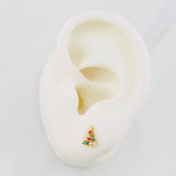 Stud Earrings Christmas Tree 0.75g / in / 8mm Yellow Gold 18K
