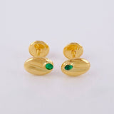 Stud Earrings Coffee Bean 0.8g / in / 6.5mm 18K Yellow Gold
