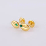 Stud Earrings Coffee Bean 0.8g / in / 6.5mm 18K Yellow Gold