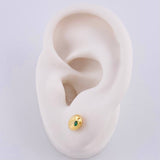 Stud Earrings Coffee Bean 0.8g / in / 6.5mm 18K Yellow Gold